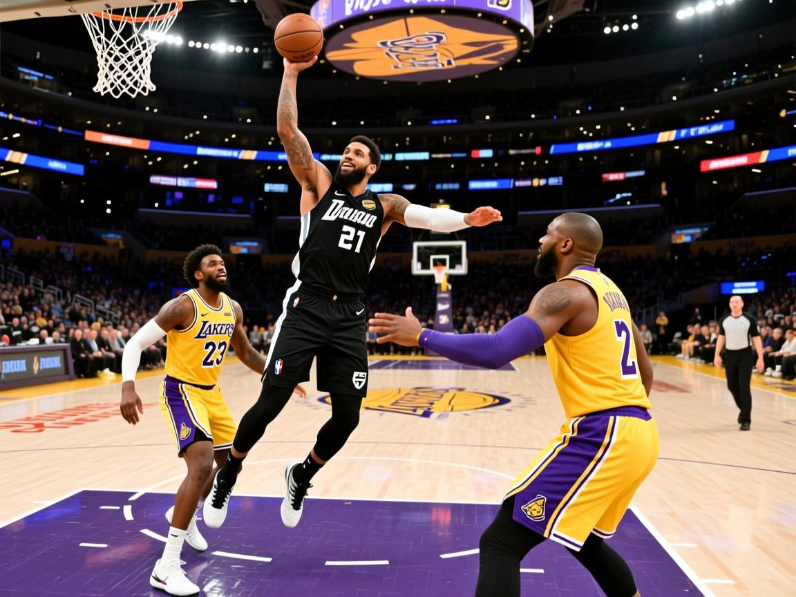 爵士队击败湖人队，米切尔砍下三双